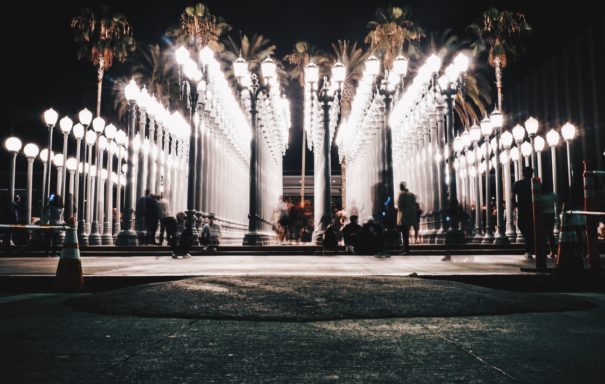 Public art urban light with the people