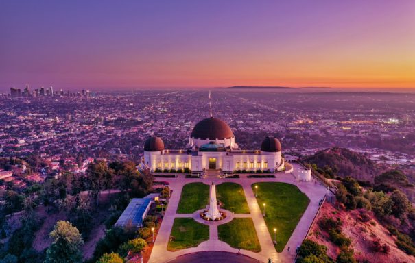 Griffith observatory with the city view